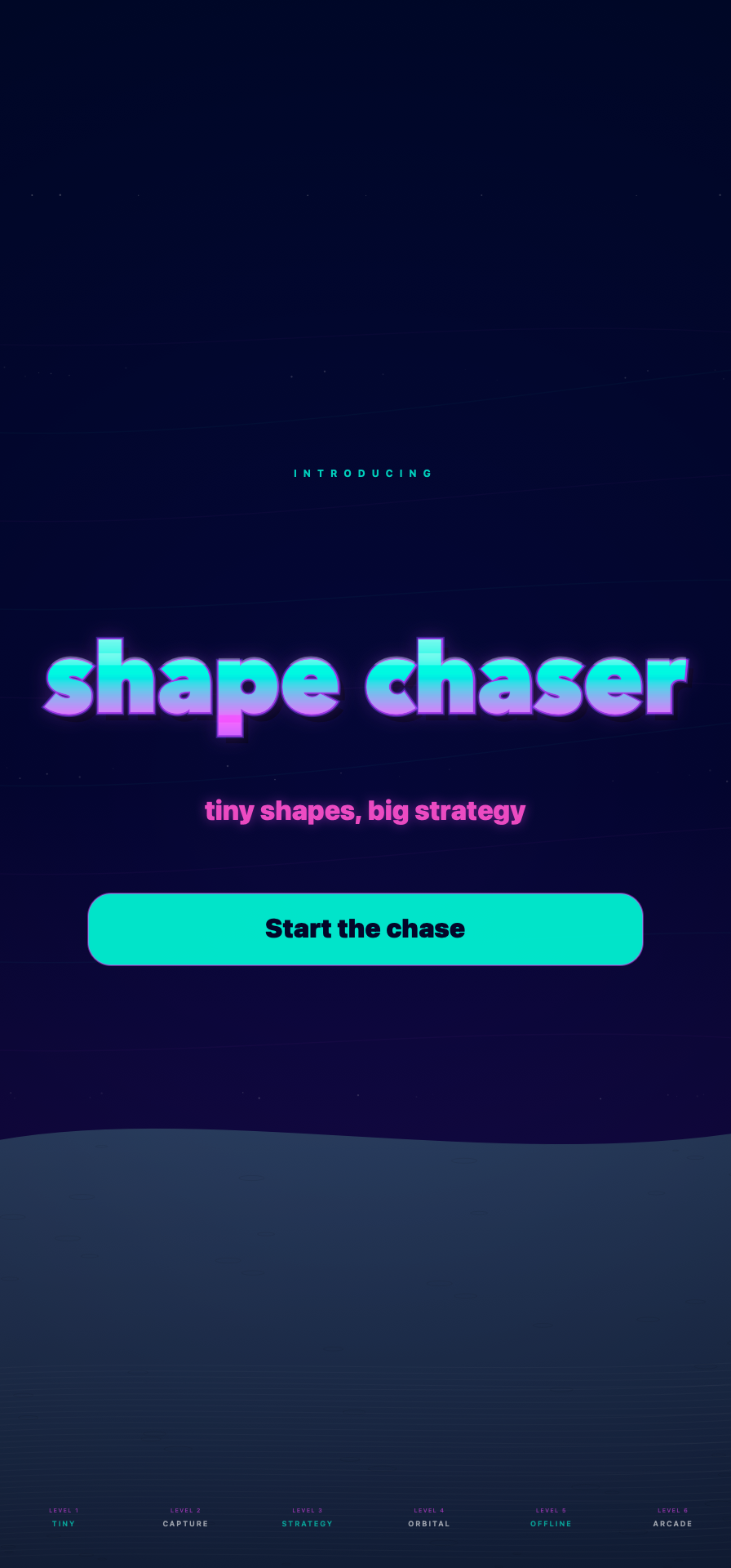 Shape Chaser neon title artwork